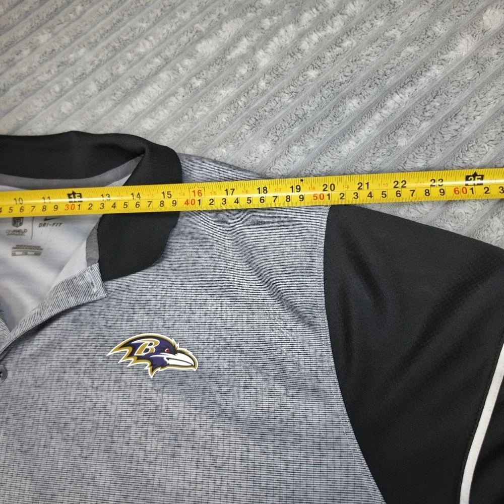 Nike Baltimore Ravens NFL Onfield Dri-FIT Striped Polo Shirt Mens‎ 2XL